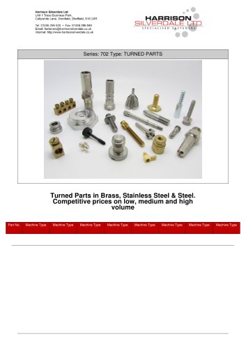 Series 702 Type: TURNED PARTS