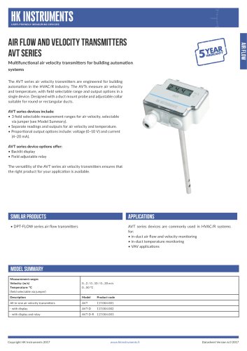 AVT Air velocity transmitter