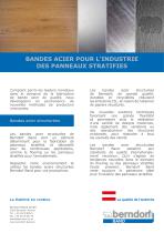 Bandes acier pour l'industrie des panneaux stratifies - 1