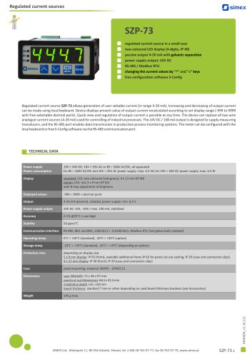 Regulated current source SZP-73 datasheet