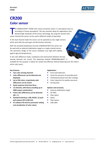 CROMLAVIEW® - CR200 Datasheet