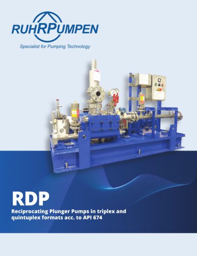 RDP Reciprocating Plunger Pumps in triplex and quintuplex formats acc. to API 674