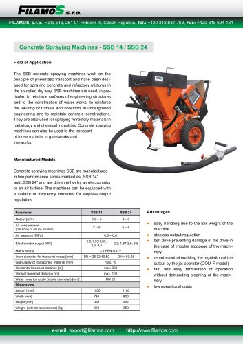 Concrete spraying machine SSB 14 / SSB 24