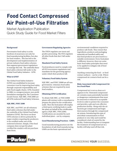 Food Contact Compressed Air Point-of-Use Filtration
