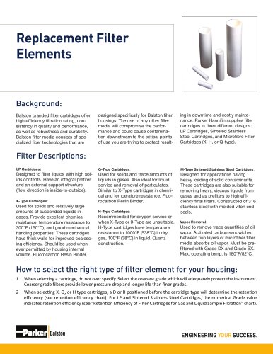 Replacement Filter Elements