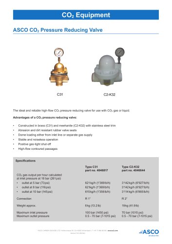 CO2 Pressure Reducing Valve