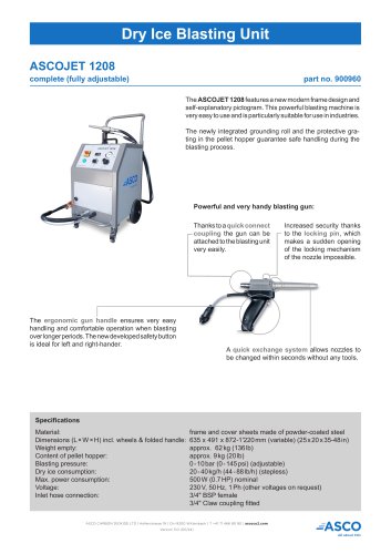 Dry Ice Blasting Unit 1208