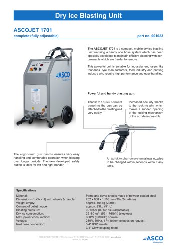 Dry Ice Blasting Unit 1701