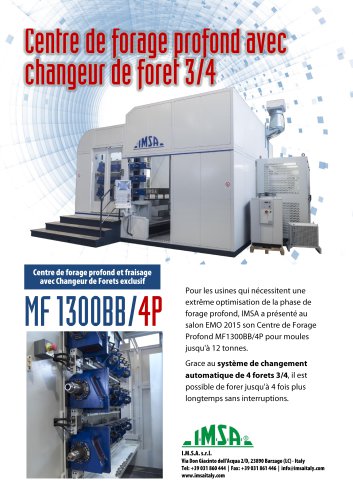 MF1300BB/4P Centre high-tech avec changeur de foret