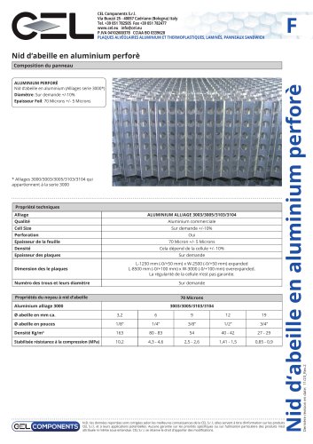 Nid d'abeille d'aluminium perforé