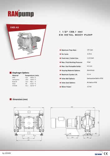 1 1/2" (38.1mm) Aluminium Body EM Diaphragm Pump1