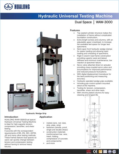 HUALONG|Hydraulic Universal Testing Machine|WAW-3000|3000kN