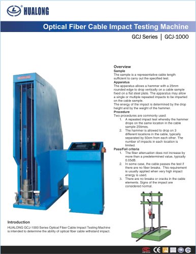 HUALONG|Impact Testing Machine|GCJ-1000|Optical fibre cable