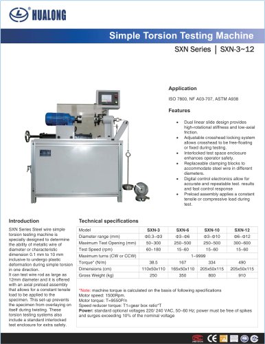 HUALONG|Simple Torsion testing machine|SXN|3~12mm|Steel wire