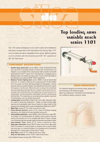 Variable reach top loading arm.