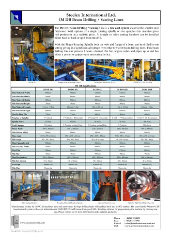 Steelex DB Beam Drilling / Sawing Lines