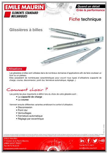Glissières à billes 