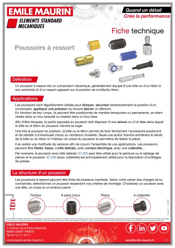 Poussoirs à ressort