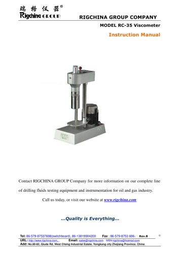 RIGCHINA-direct reading viscomete | MODEL RC-35 | versatile instruments for research or production use