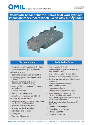 MSR Pneumatic linear actuator