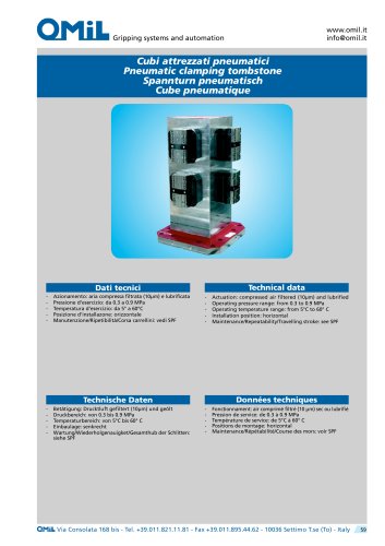 Pneumatic clamping tombstone