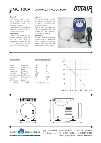 DMC 100A  DIAPHRAGM VACUUM PUMP