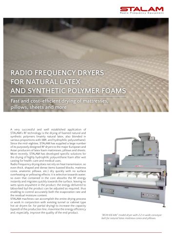 RADIO FREQUENCY DRYERS FOR LATEX AND FOAMED POLYMERS