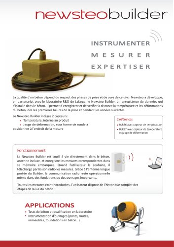 Newsteo Builder, data logger pour béton