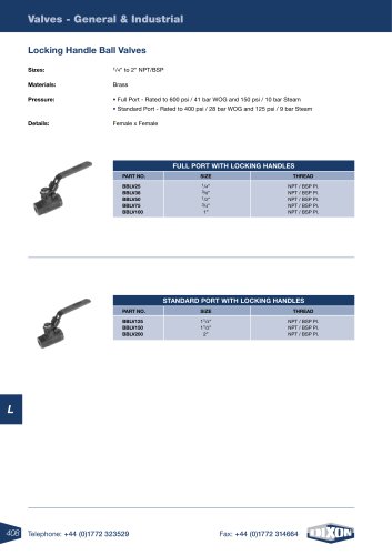 Locking Handle Ball Valves