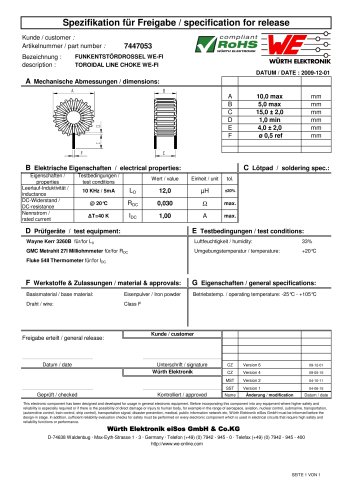 TOROIDAL LINE CHOKE WE-FI 7447053