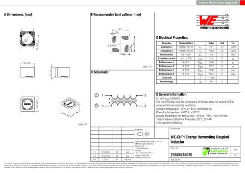 WE-EHPI Energy Harvesting Coupled Inductor