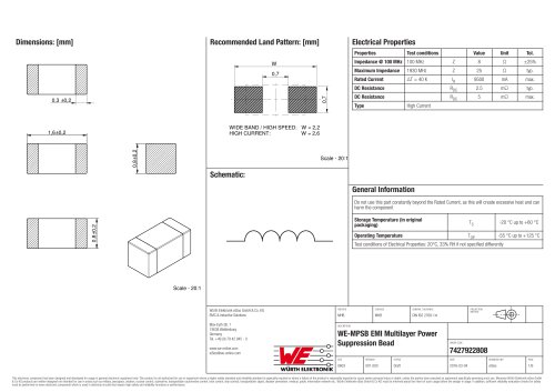 WE-MPSB EMI Multilayer Power Suppression Bead