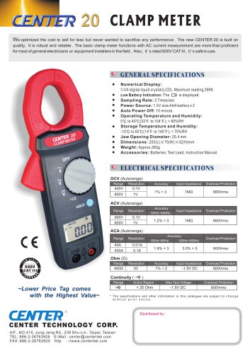 Center 20 clamp meter