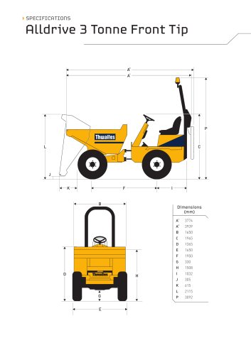 3.5 tonne compact powerswivel dumper