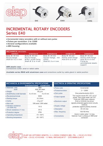 E40 Incremental Rotary Encoder