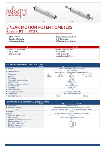 PT, PT2S Linear potentiomters