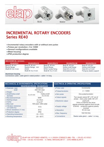 RE40 Incremental encoder