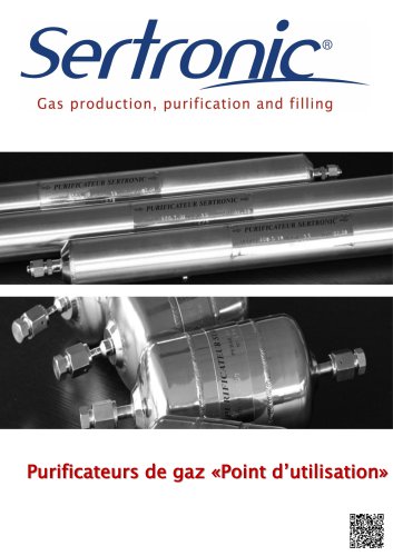Brochure purificateurs de gaz "Point d'utilisation
