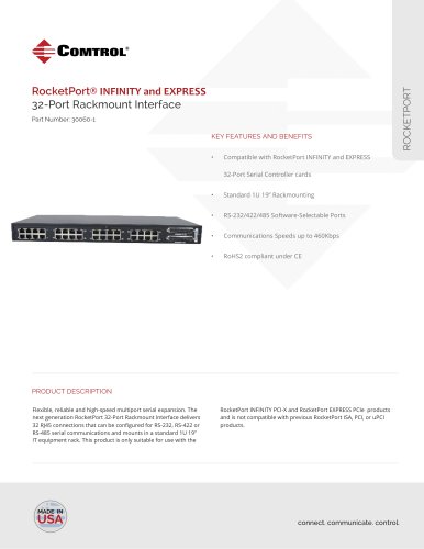 RocketPort ® 32-Port RJ45 Rack Mount Interface