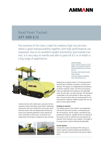 Road Paver AFT 500 E/G: Road Paver Tracked