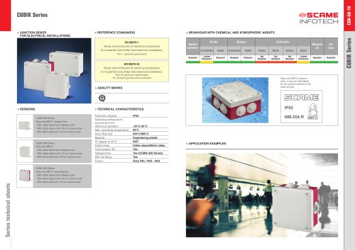 CUBIK Series Junction boxes for electrical installations