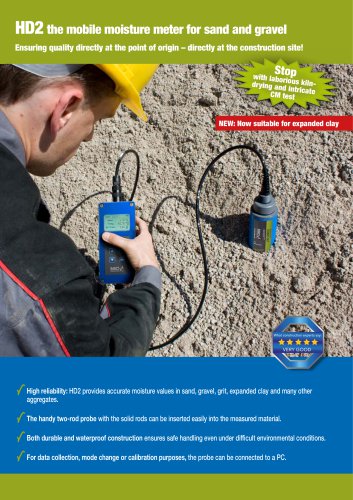 HD2 the mobile moisture meter for sand and gravel