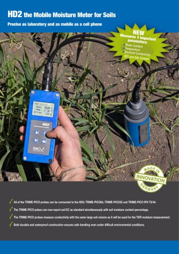 HD2 - The mobile moisture meter for soil and road salt