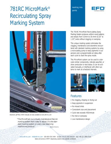 MicroMark? Spray Marking Valve Systems