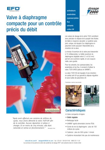 Valve a diaphragme compacte pour un controle precis du debit