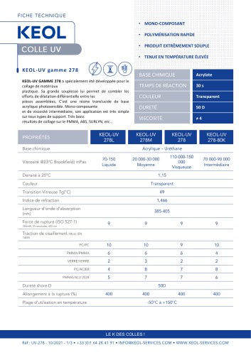 KEOL-UV gamme 278