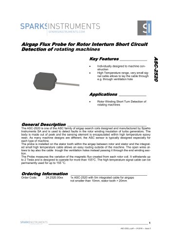 Airgap Flux Probe for Rotor interturn Short Circuit detection - for salient pole