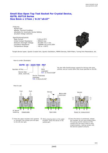 Test Socket For Crystal Device GUT8 Series