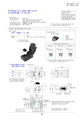 Transistor outline (TO) package test socket GD18-TO263-