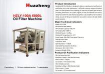 Huazheng HZLY-100A 6000L/h Oil Purifier Oil Filter Reliable Transformer Oil Cleaning System